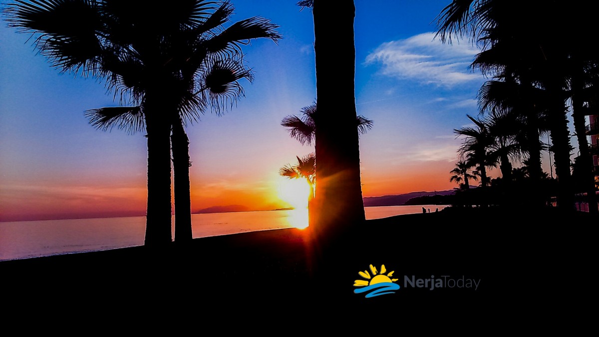 sunset at el morche beach, torrox, costa del sol