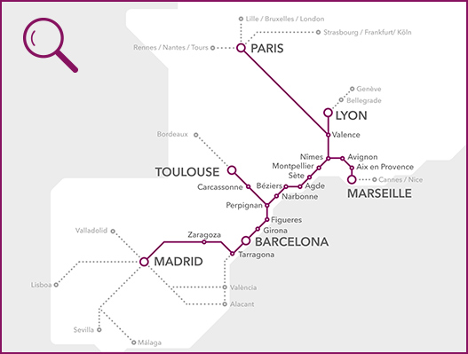 spain to france travel time