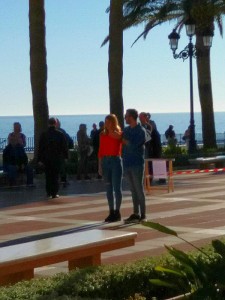 Filming in Nerja