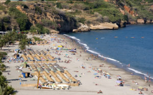 filming Nerja beach