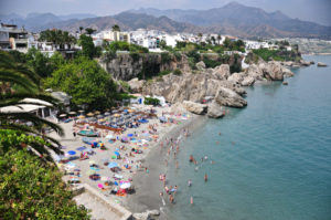 Beach closed in Nerja