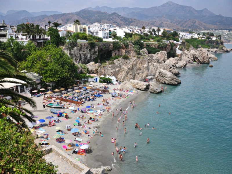 Beach closed in Nerja