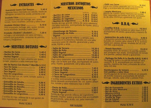 Andale menu