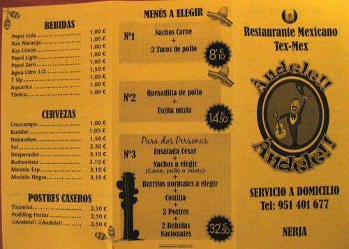 Andale menu