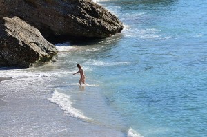 Bathers, Calahonda beach, Nerja