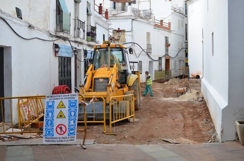 calle Iglesia roadworks, Nerja