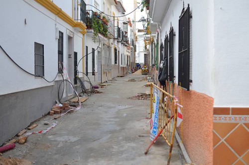 calle Trancos, Nerja, roadworks