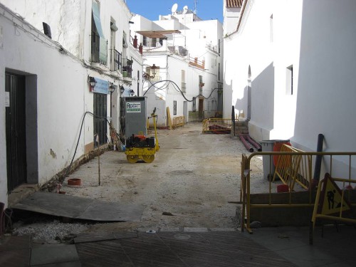 Calle Iglesia, Nerja, roadworks