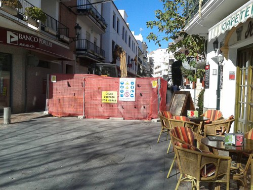 calle Diputación roadworks