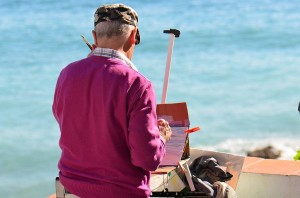 artist, Calahonda beach, Nerja, Nov 13 2012