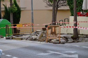 calle Chaparil roadworks, Nerja