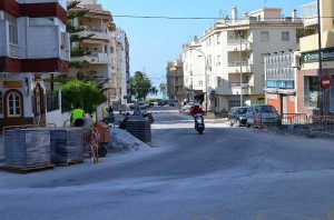 calle Chaparil, Nerja, roadworks