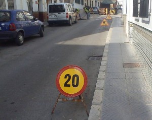 calle Granada, Nerja, roadworks