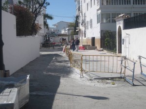 calle Carabeo roadworks, Nerja