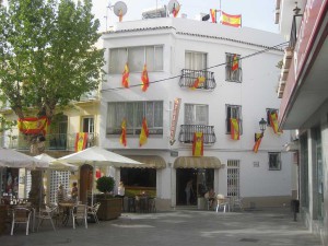 Plaza Cavana flags, Nerja