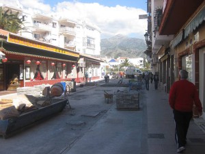 calle Los Huertos, Nerja, roadworks