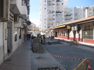 calle Los Huertos, Nerja, roadworks