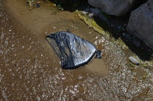 rubbish in the river, Nerja